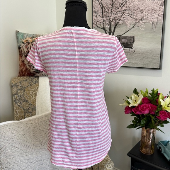 Crown & Ivy Pink and White Striped Tee - Picture 4 of 7
